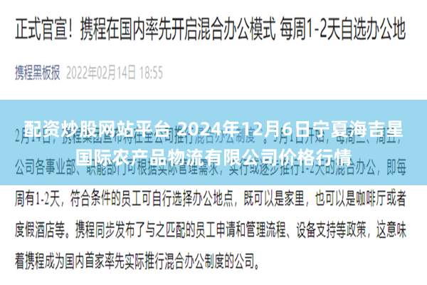 配资炒股网站平台 2024年12月6日宁夏海吉星国际农产品物流有限公司价格行情