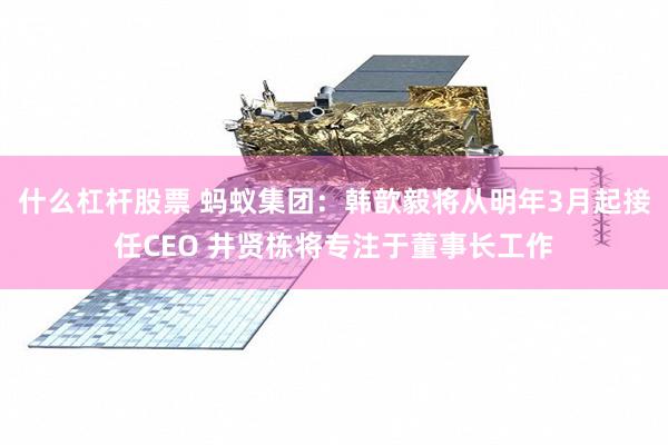 什么杠杆股票 蚂蚁集团：韩歆毅将从明年3月起接任CEO 井贤栋将专注于董事长工作