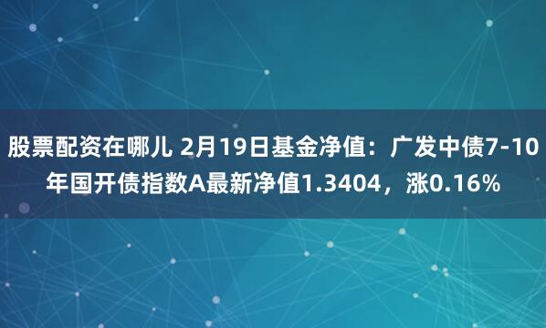 股票配资在哪儿 2月19日基金净值：广发中债7-10年国开债指数A最新净值1.3404，涨0.16%