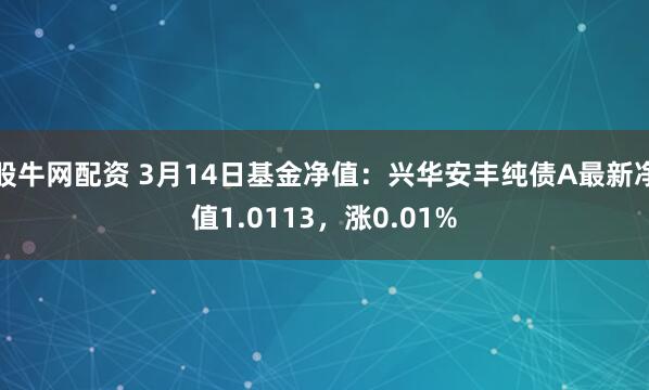 股牛网配资 3月14日基金净值：兴华安丰纯债A最新净值1.0113，涨0.01%